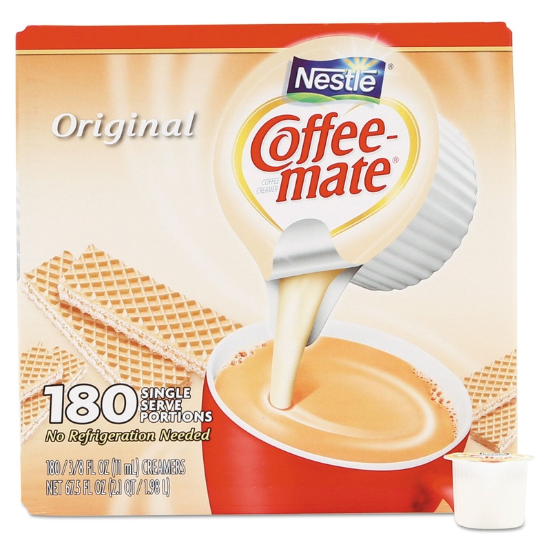 LIQUID COFFEE CREAMER, ORIGINAL, 0.38 OZ MINI CUPS, 180/CARTON