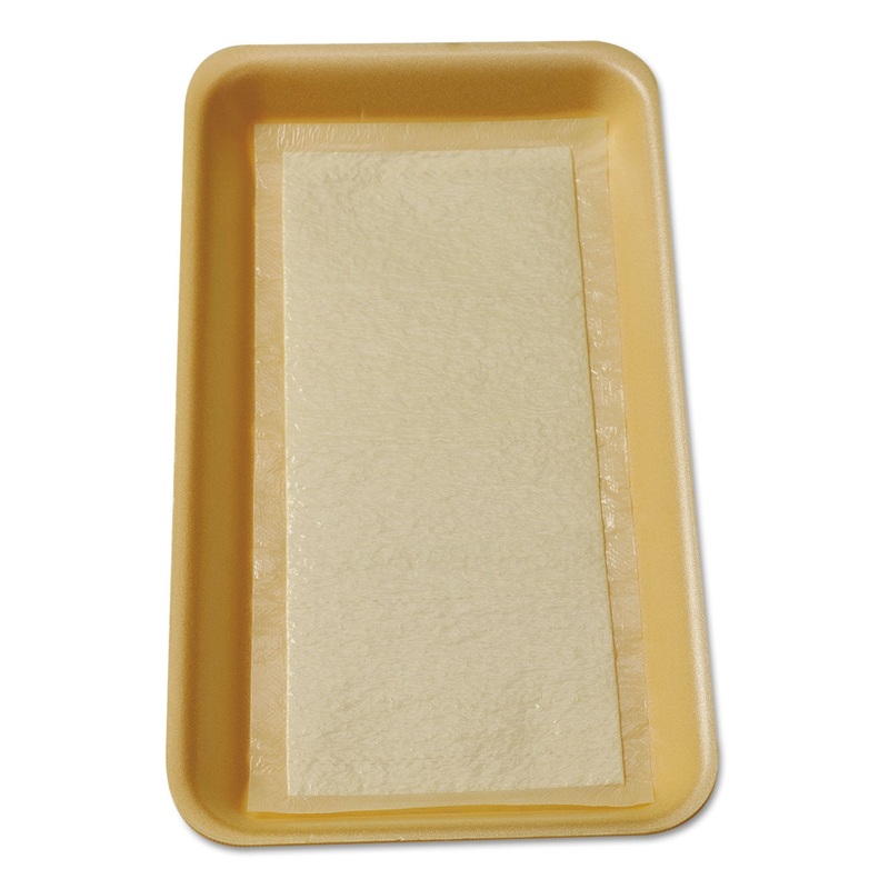 Meat Tray Pads, 6w X 4 1/2d, White/yellow, 1000/carton
