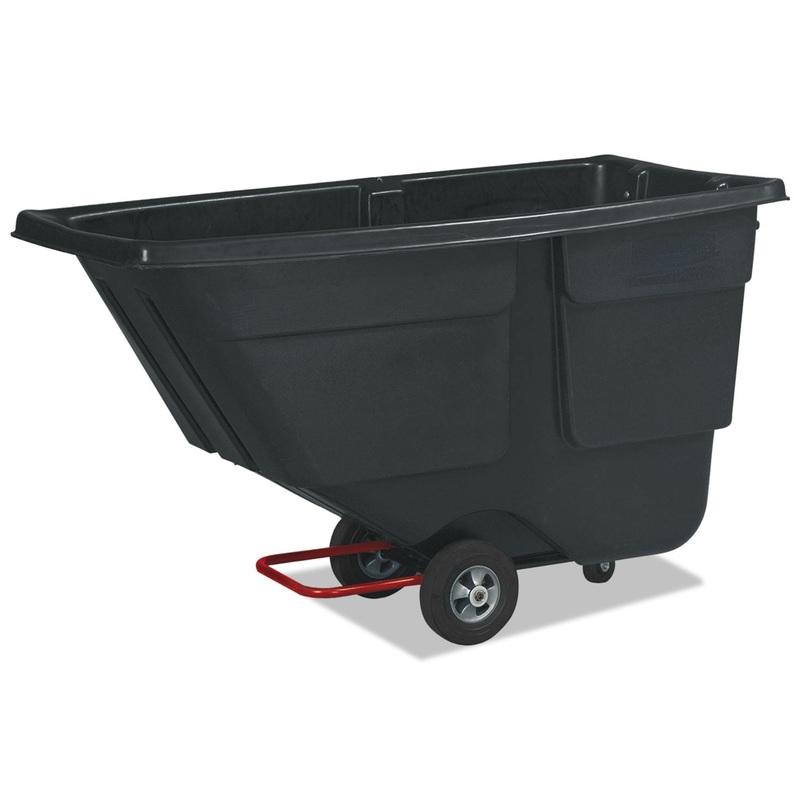 ROTOMOLDED TILT TRUCK, RECTANGULAR, PLASTIC, 600 LB CAPACITY, BLACK