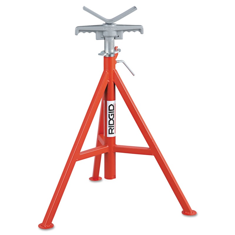V Head Pipe Stand, Up To 12″ Pipe Capacity, Red