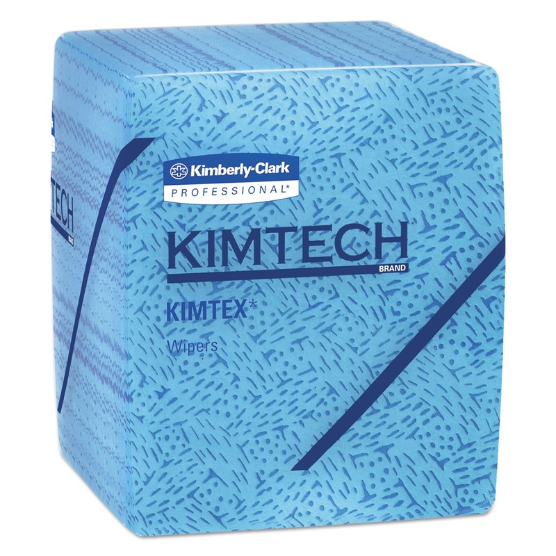 KIMTEX WIPERS, 1/4 FOLD, 12 1/2 X 12, BLUE, 66/BOX, 8 BOXES/CARTON