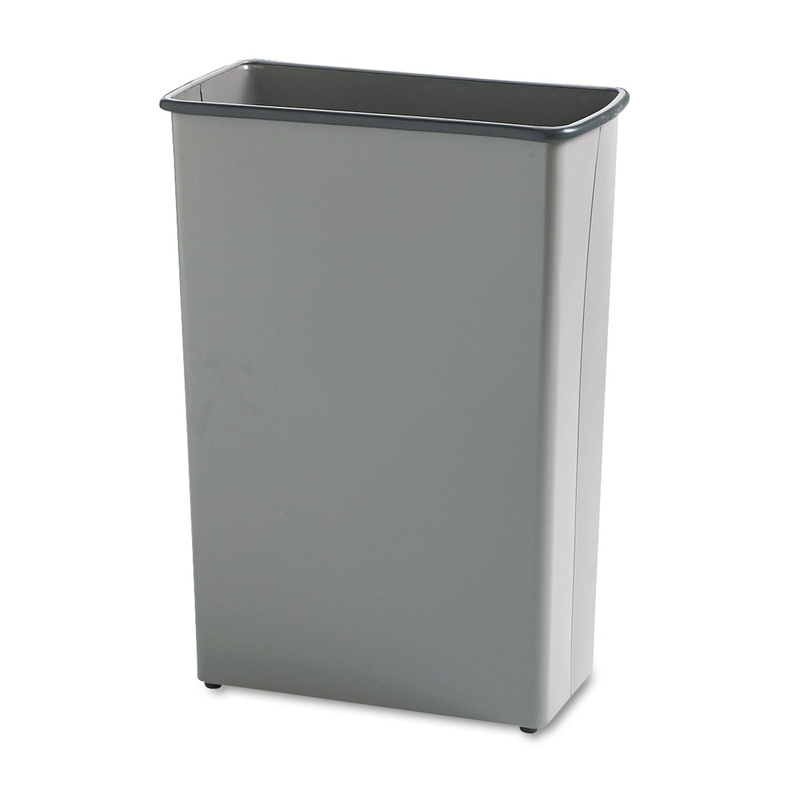 RECTANGULAR WASTEBASKET, STEEL, 22 GAL, CHARCOAL