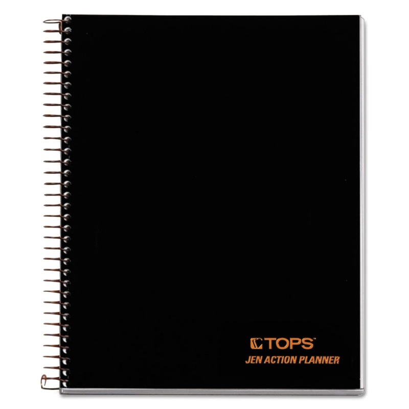 JEN ACTION PLANNER, NARROW RULE, BLACK COVER, 8.5 X 6.75, 100 SHEETS