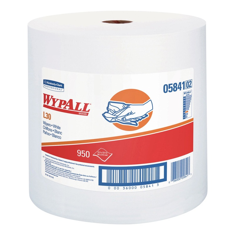 L30 TOWELS, 12 2/5 X 13 3/10, WHITE, 950 PER ROLL
