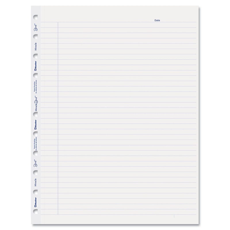 Miraclebind Ruled Paper Refill Sheets, 11 X 9-1/16, White, 50 Sheets/pack