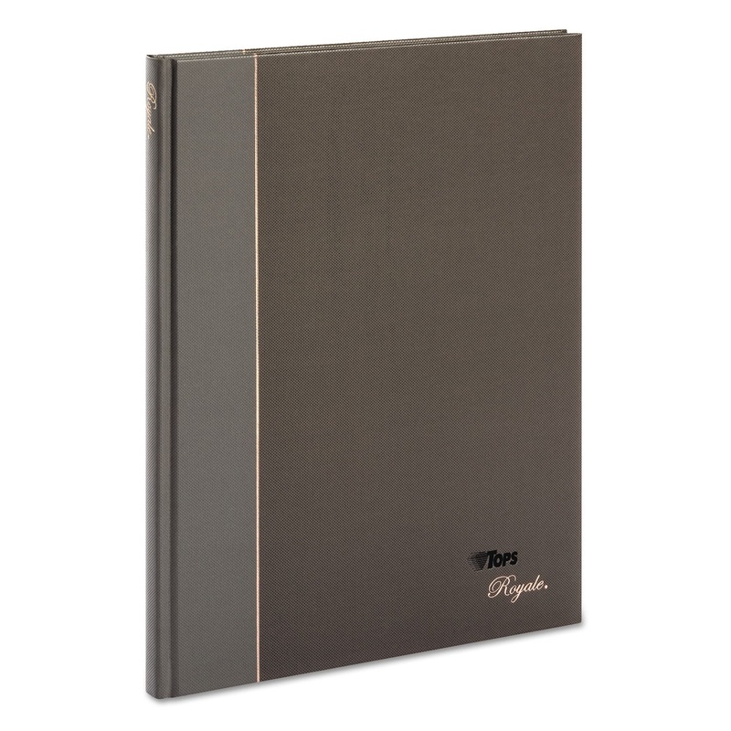 ROYALE CASEBOUND BUSINESS NOTEBOOK, COLLEGE, BLACK/GRAY, 10.5 X 8, 96 SHEETS