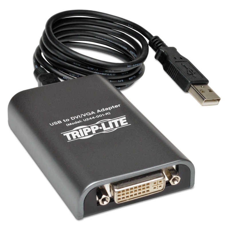 USB 2.0 TO DVI/VGA EXTERNAL MULTI-MONITOR VIDEO CARD, 128 MB SDRAM