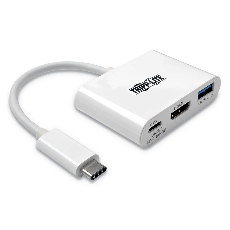 USB 3.1 GEN 1 USB-C TO HDMI 4K ADAPTER, USB-A/USB-C PD CHARGING PORTS