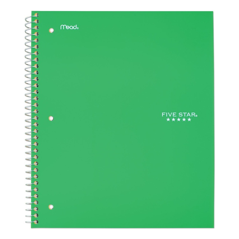 WIREBOUND NOTEBOOK, 1 SUBJECT, MEDIUM/COLLEGE RULE, GREEN COVER, 11 X 8.5, 100 SHEETS