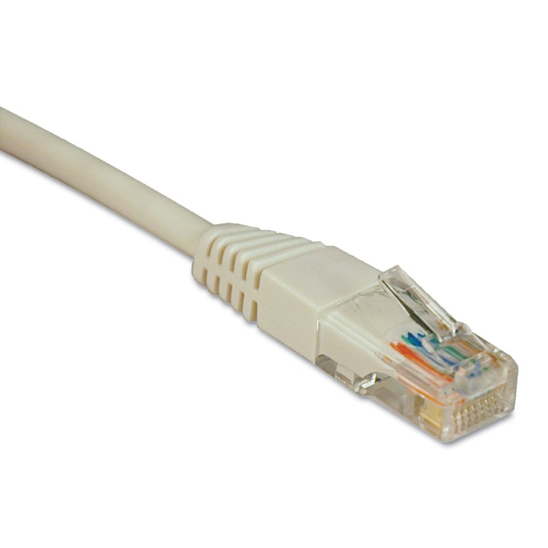 CAT5E 350MHZ MOLDED PATCH CABLE, RJ45 (M/M), 7 FT., WHITE