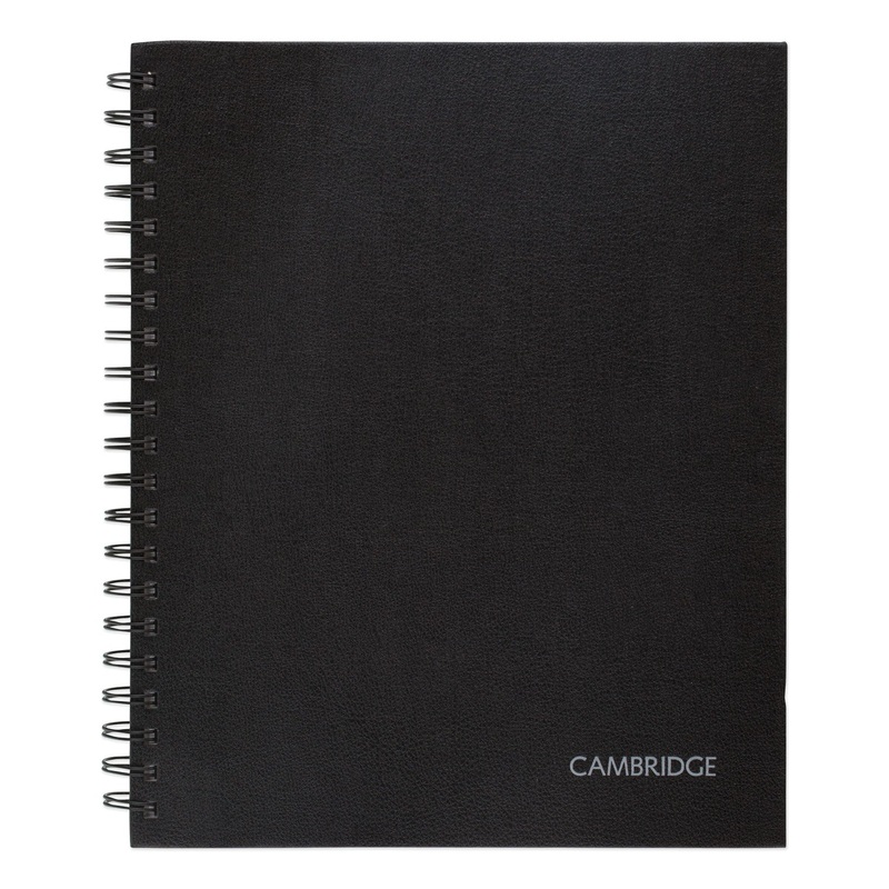 HARDBOUND NOTEBOOK W/ POCKET, 1 SUBJECT, WIDE/LEGAL RULE, BLACK COVER, 11 X 8.5, 96 SHEETS