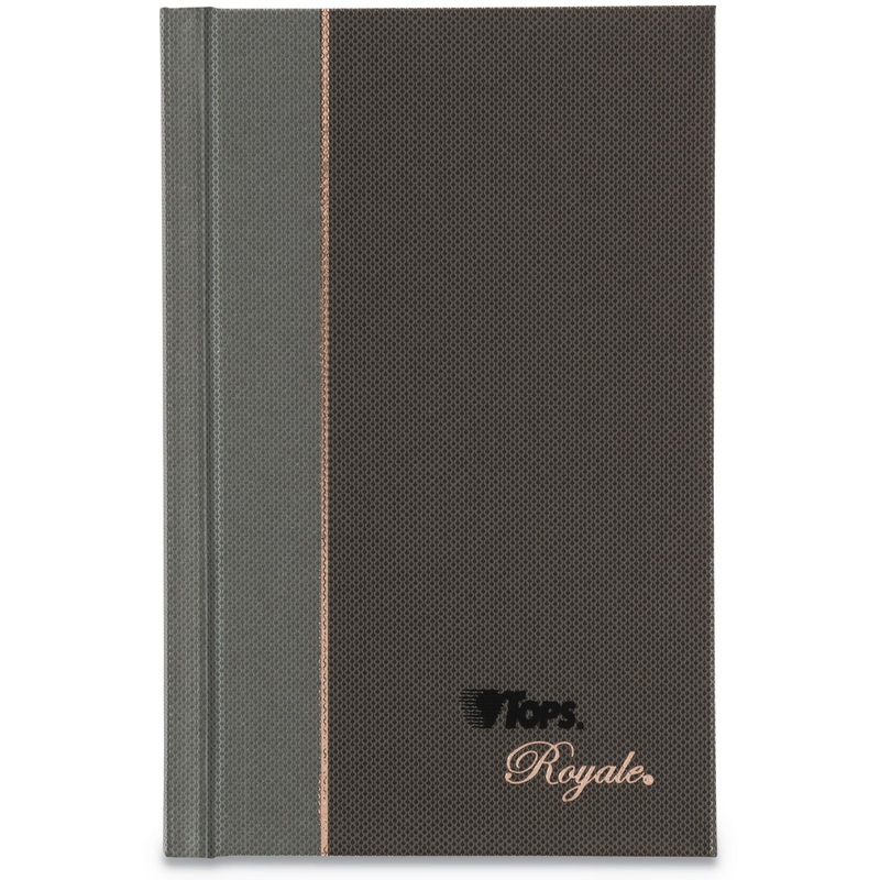 ROYALE CASEBOUND BUSINESS NOTEBOOK, COLLEGE, BLACK/GRAY, 5.5 X 3.5, 96 SHEETS