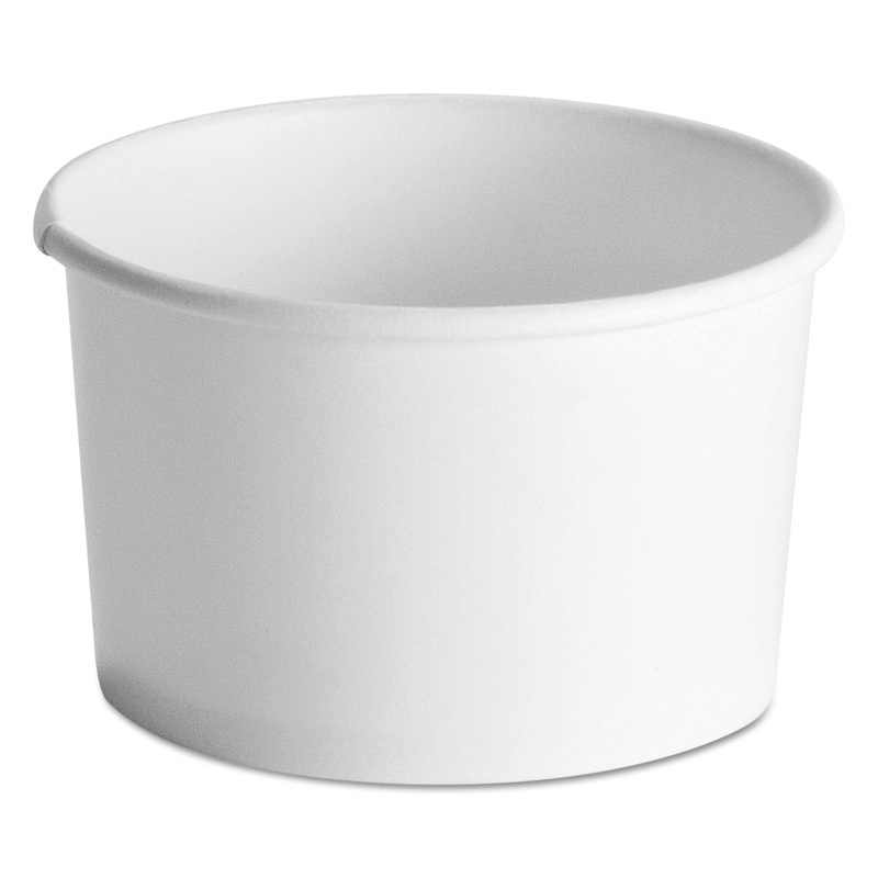 Squat Paper Food Container, Streetside Design, 8-10oz, White, 50/pack, 20/ct