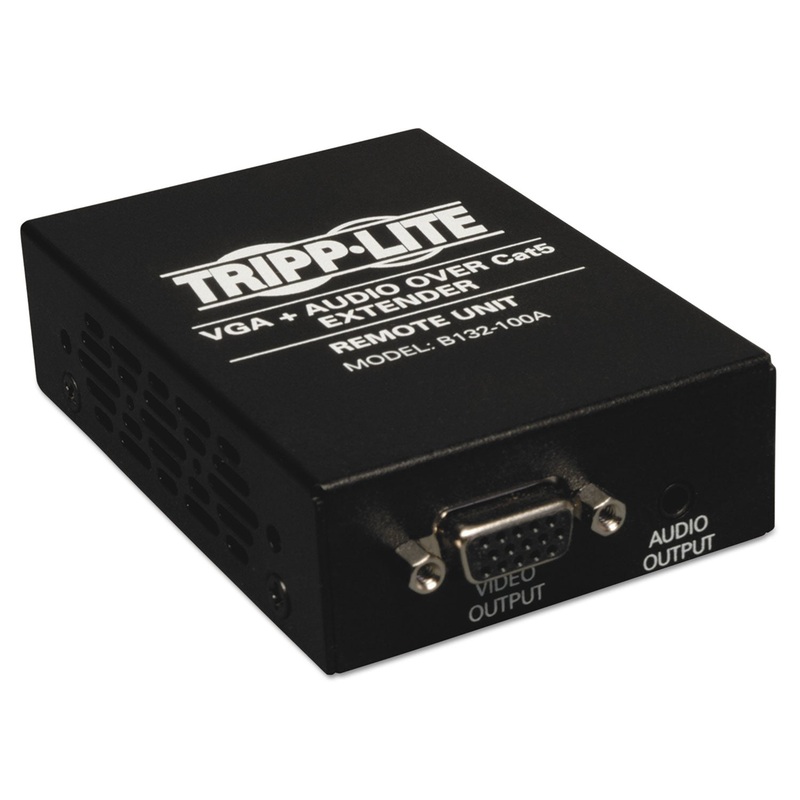 VGA W/AUDIO OVER CAT5/CAT6 EXTENDER, BOX-STYLE RECEIVER, UP TO 1000 FT, TAA