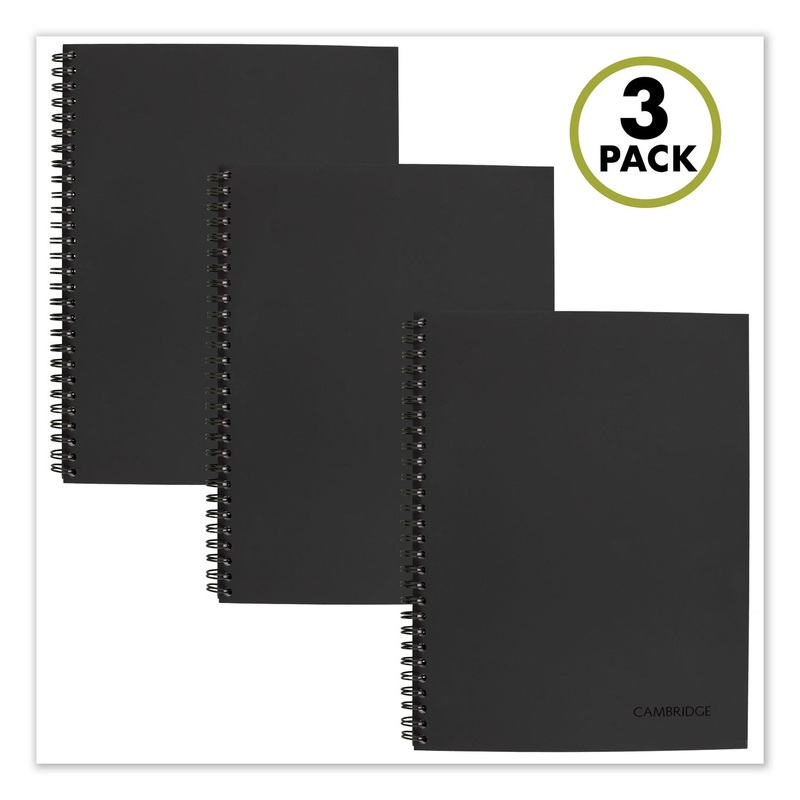WIREBOUND ACTION PLANNER NOTEBOOK PLUS PACK, BLACK, 9.5 X 7.25, 80 SHEETS, 3/PACK