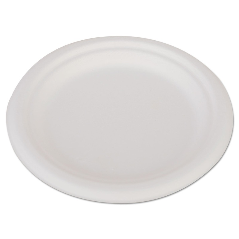 Champware Heavyweight Bagasse Dinnerware, Plate, 6″, White, 1000/carton