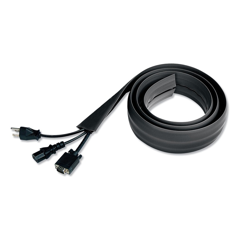 FLOOR SLEEVE CABLE MANAGEMENT, 2.5″ X 0.5″ CHANNEL, 72″ LONG, BLACK