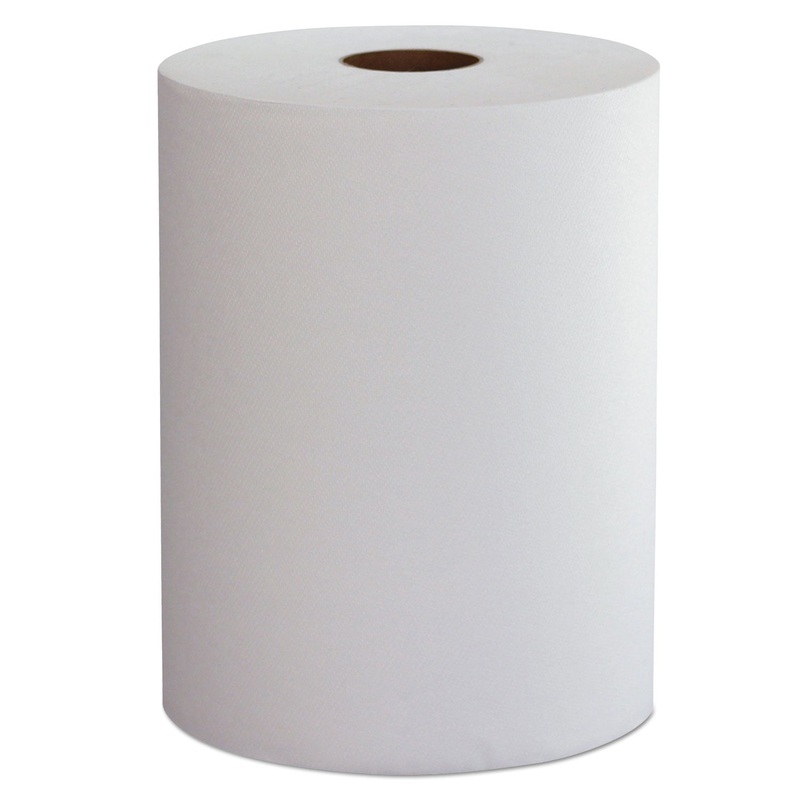 HARDWOUND ROLL TOWELS, 1-PLY, 10″ X 800 FT, WHITE, 6 ROLLS/CARTON