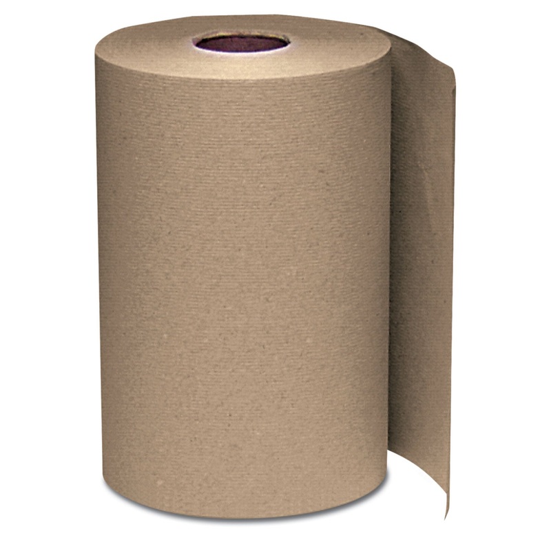 HARDWOUND ROLL TOWELS, 8 X 350 FT, NATURAL, 12 ROLLS/CARTON