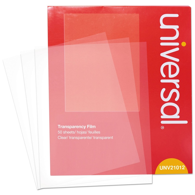 Transparent Sheets, Color Laser, Letter, Clear, 50/pack