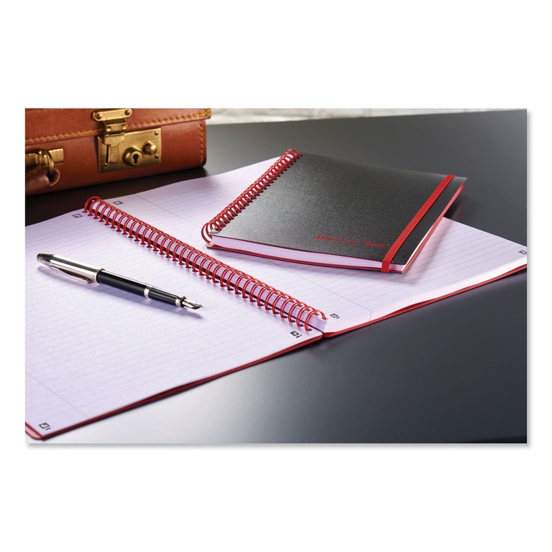 TWIN WIRE POLY COVER NOTEBOOK, WIDE/LEGAL RULE, BLACK COVER, 11.75 X 8.25, 70 SHEETS