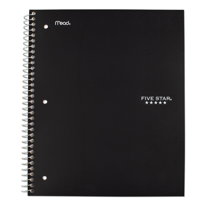 WIREBOUND NOTEBOOK, 1 SUBJECT, MEDIUM/COLLEGE RULE, BLACK COVER, 11 X 8.5, 100 SHEETS