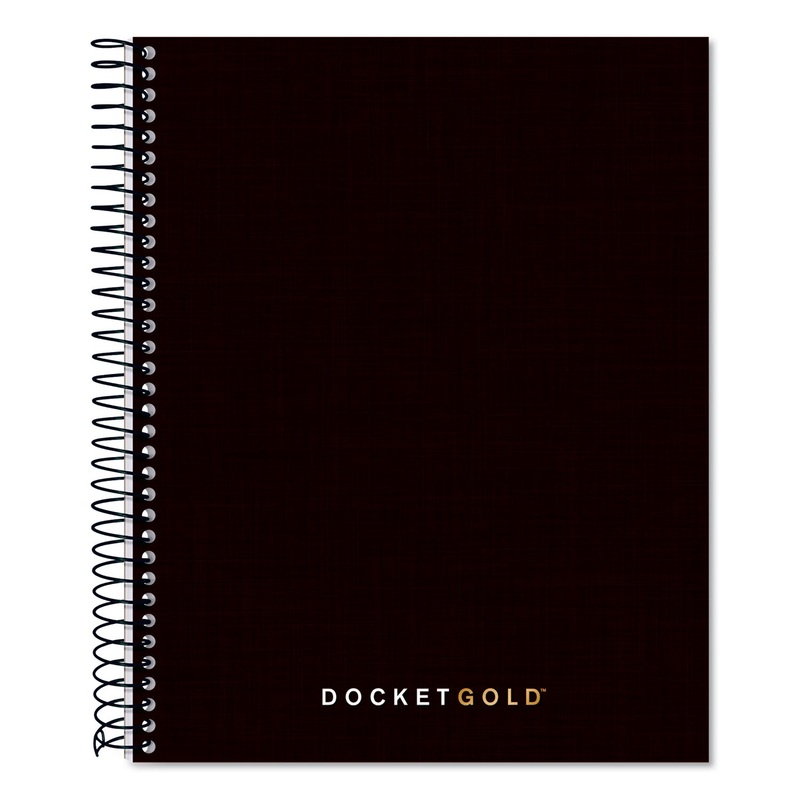 DOCKET GOLD PLANNERS & PROJECT PLANNERS, NARROW, BLACK, 8.5 X 6.75, 70 SHEETS