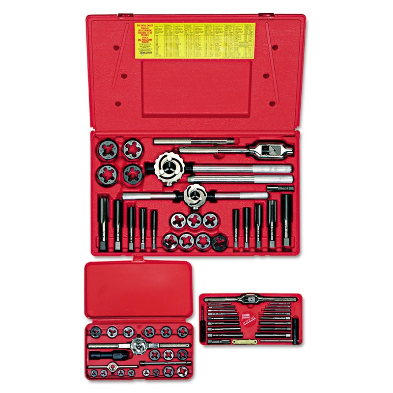 Hanson Tap & Die Set, Steel, 66 Pieces