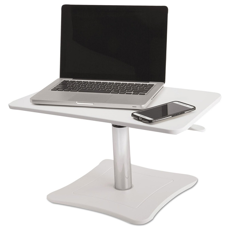 High Rise Adjustable Laptop Stand, 21 X 13 X 15 3/4, White/chrome