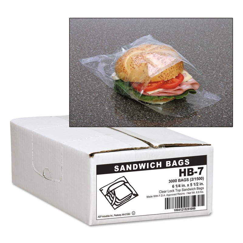 JUMBO SANDWICH BAGS, 0.7 MIL, 5.5″ X 6.25″, CLEAR, 3,000/CARTON