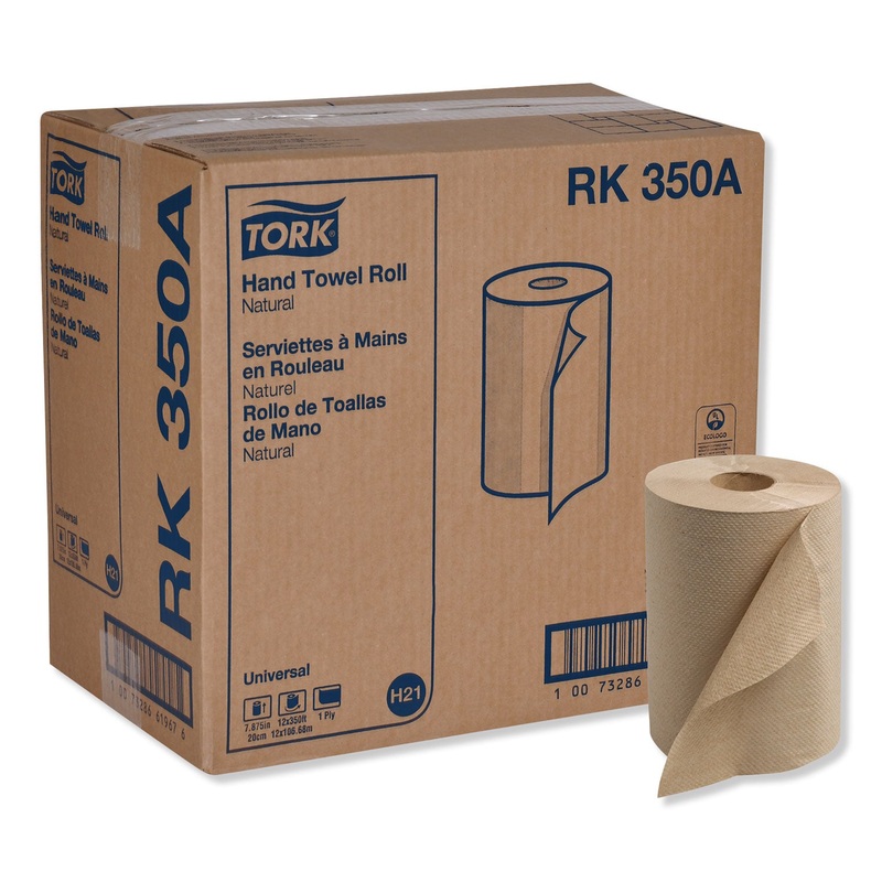 UNIVERSAL HARDWOUND ROLL TOWEL, 7.88″ X 350 FT, NATURAL, 12 ROLLS/CARTON