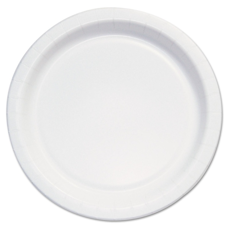 Bare Eco-Forward Clay-Coated Paper Plate,6″dia, White/brown/green, 1000/carton