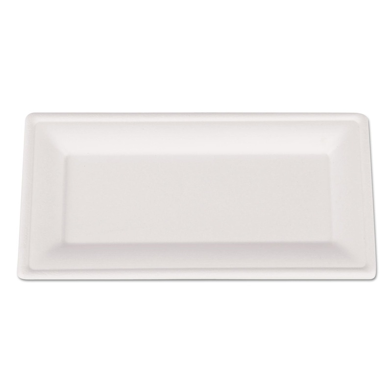Champware Molded Fiber Tableware, Rectangle, 10 X 5, White, 500 Per Carton