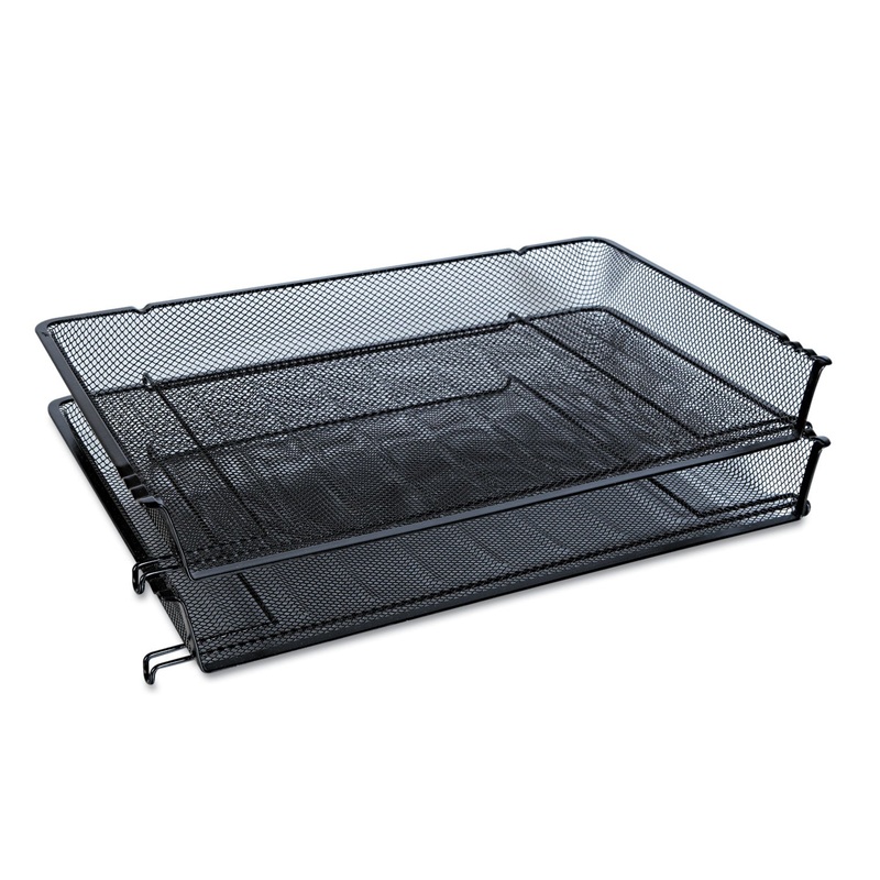 DELUXE MESH STACKING SIDE LOAD TRAY, 1 SECTION, LEGAL SIZE FILES, 17″ X 2″ X 2.5″, BLACK