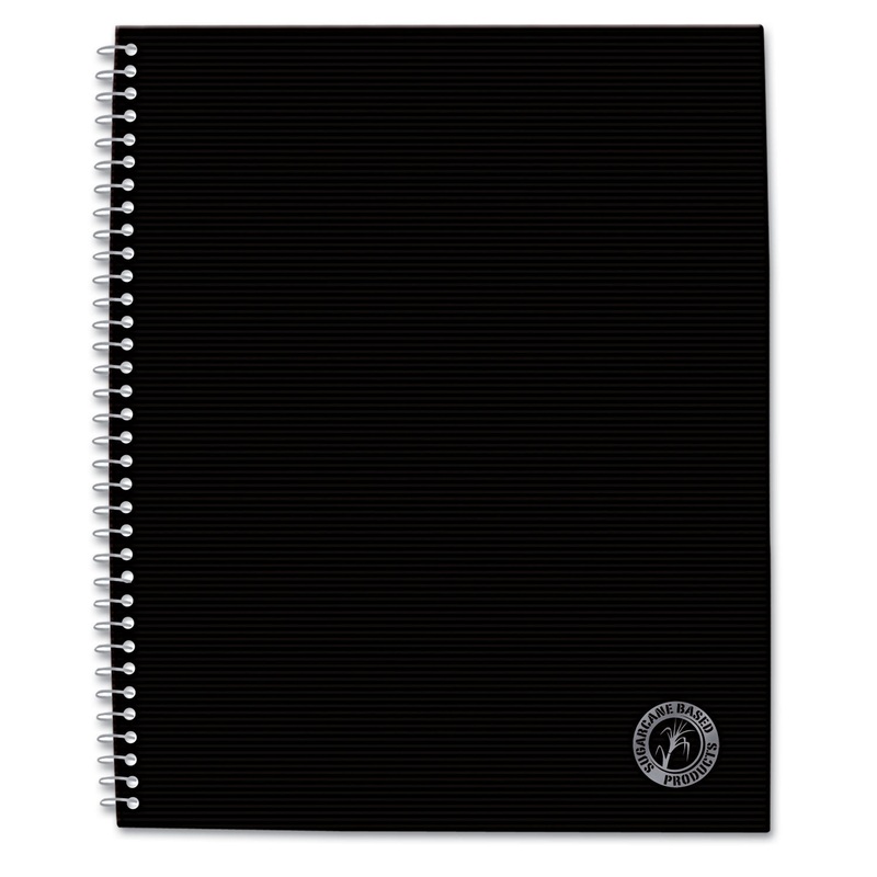 DELUXE SUGARCANE BASED NOTEBOOKS, 1 SUBJECT, MEDIUM/COLLEGE RULE, BLACK COVER, 11 X 8.5, 100 SHEETS