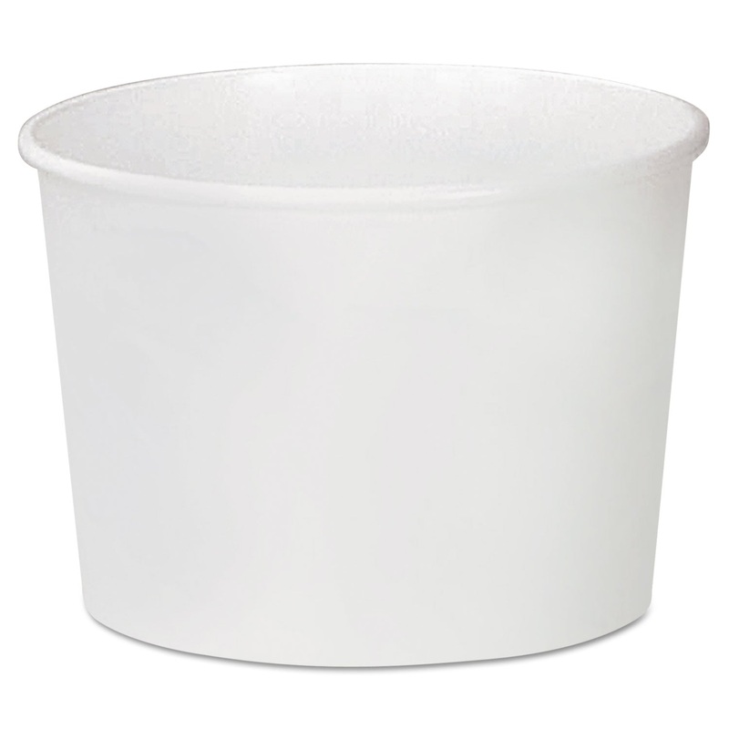 Double Poly Paper Food Container, Squat, White, 16 Oz, 25/pack, 20 Packs/carton
