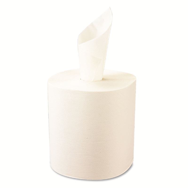 HARDWOUND ROLL TOWELS, 8 X 800 FT, WHITE, 12 ROLLS/CARTON