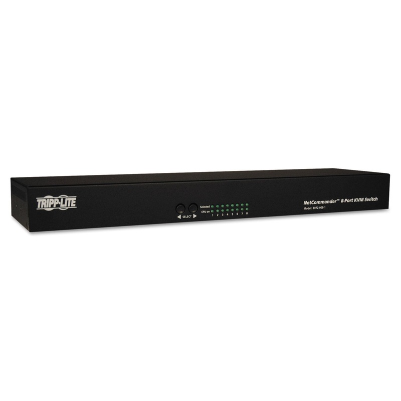 NETCOMMANDER CAT5 KVM SWITCH, 1U RACK-MOUNT, 8 PORTS, TAA COMPLIANT