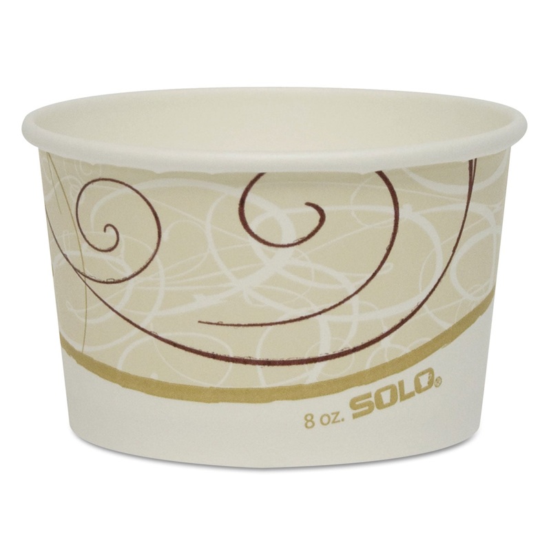 Single Poly Paper Containers, 8 Oz, Symphony Design, 50/pack, 20 Pack/carton