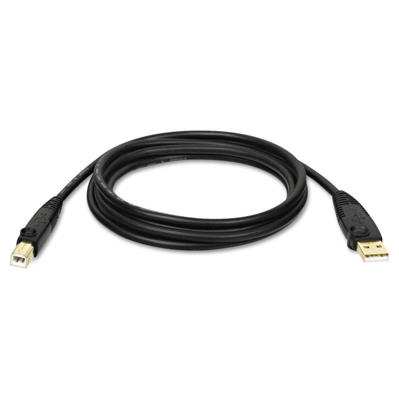 USB 2.0 A/B CABLE (M/M), 15 FT., BLACK