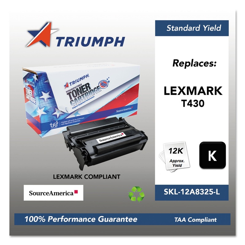 751000NSH0384 REMANUFACTURED 12A8425 HIGH-YIELD TONER, 12000 PAGE-YIELD, BLACK