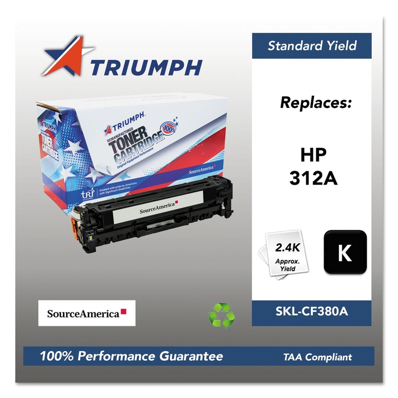 751000NSH1406 REMANUFACTURED CF380A (312A) TONER, 2400 PAGE-YIELD, BLACK