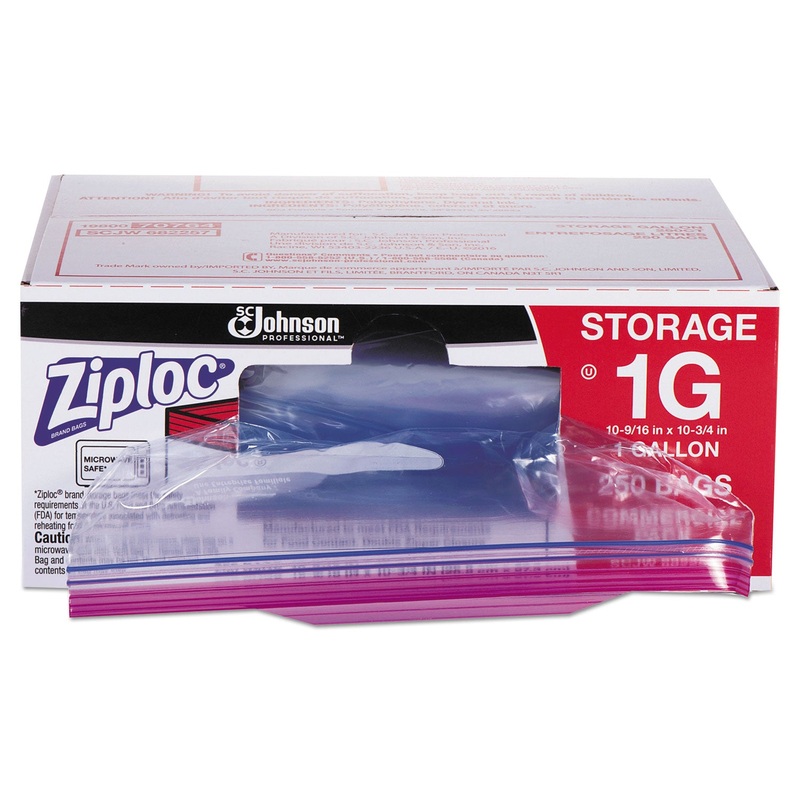 DOUBLE ZIPPER STORAGE BAGS, 1 GAL, 1.75 MIL, 10.56″ X 10.75″, CLEAR, 250/BOX