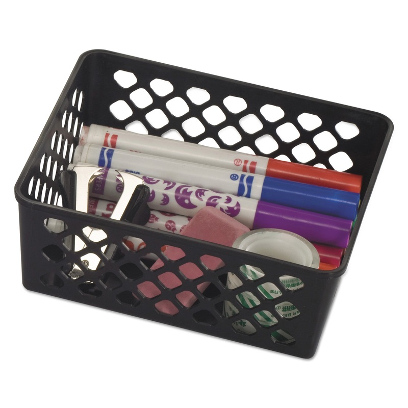 RECYCLED SUPPLY BASKET, 6.125″ X 5″ X 2.375″, BLACK