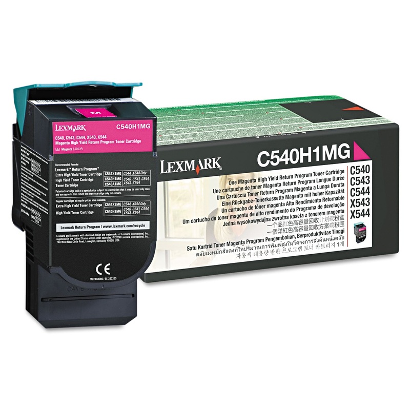 C540H1MG RETURN PROGRAM HIGH-YIELD TONER, 2000 PAGE-YIELD, MAGENTA