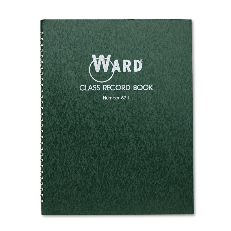 Class Record Book, 38 Students, 6-7 Week Grading, 11 X 8-1/2, Green