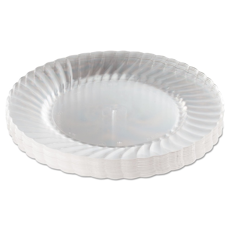 Classicware Plastic Plates, 9″ Diameter, Clear, 12 Plates/pack