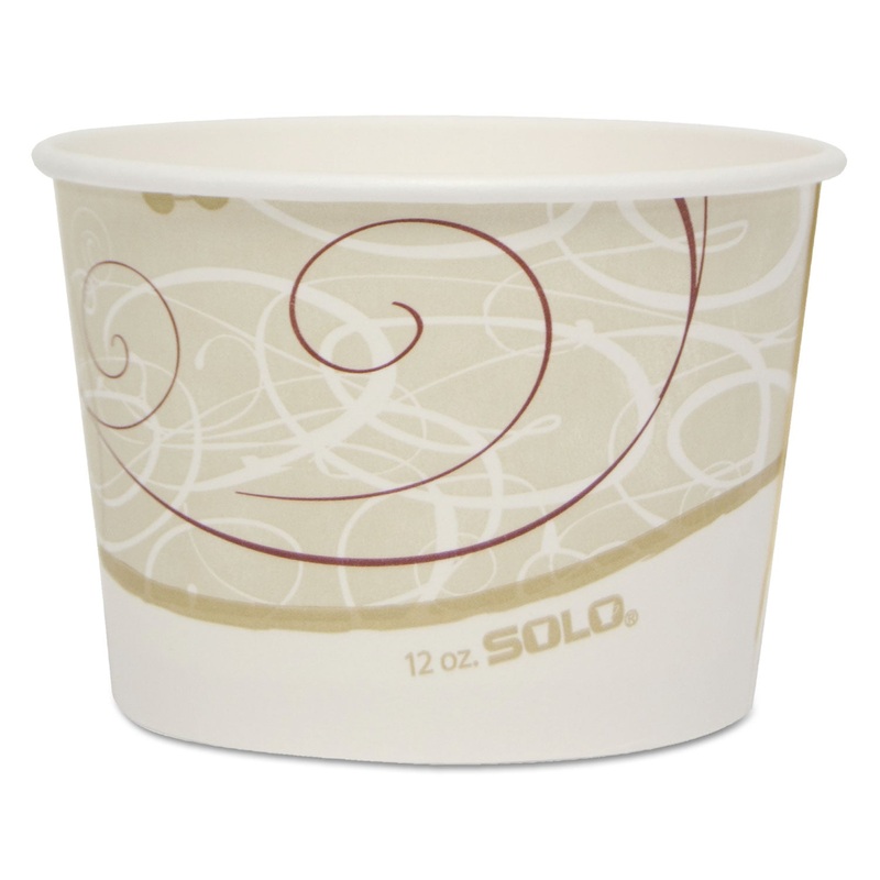 Double Poly Paper Food Containers, 12 Oz, Symphony Design, 50/pack, 20pack/crtn