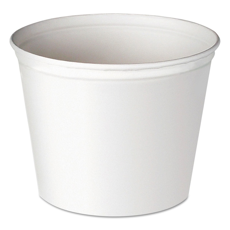 Double Wrapped Paper Bucket, Unwaxed, White, 83oz, 100/carton
