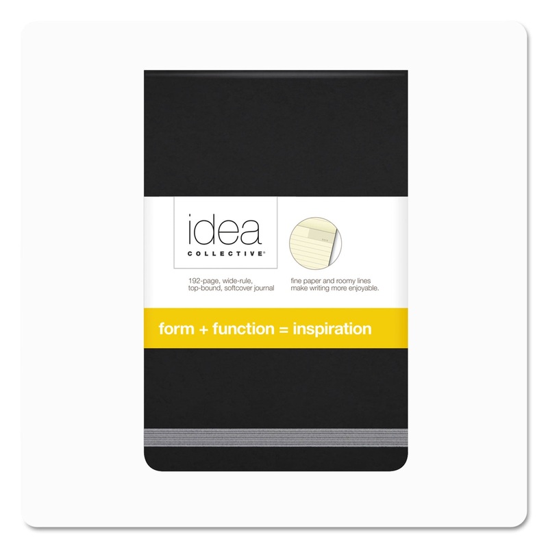 IDEA COLLECTIVE JOURNAL, WIDE/LEGAL RULE, BLACK COVER, 3.5 X 5.5, 96 SHEETS